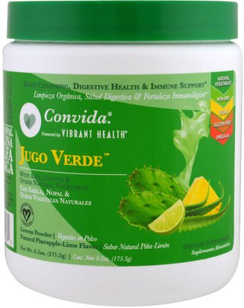 Convida Jugo Verde, Greens Powder, Pineapple-Lime, 6.2 oz (175.5 g) by Vibrant Health-Kosttillskott, Superfoods