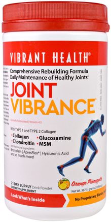 Joint Vibrance, Version 4.3, Orange Pineapple, 12.96 oz (367.5 g) by Vibrant Health-Hälsa, Ben, Osteoporos, Gemensam Hälsa