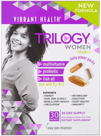 Trilogy Women, Daily Power Packs, Version 2.0, 30 Packets by Vibrant Health-Vitaminer, Kvinnor Multivitaminer, Kvinnor