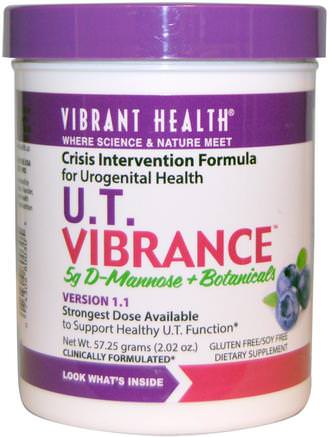 U.T. Vibrance, 5 g D-Mannose + Botanicals, Version 1.1, 2.02 oz (57.25 g) by Vibrant Health-Kosttillskott, D-Mannos
