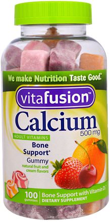 Calcium, 500 mg, 100 Gummies by VitaFusion-Kosttillskott, Mineraler, Kalciumkarbonat