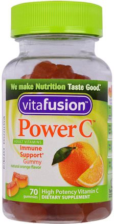 Power C, High Potency Vitamin C, Natural Orange Flavor, 70 Gummies by VitaFusion-Vitaminer, Vitamin C, Vitamin C Tuggbara, Värmekänsliga Produkter