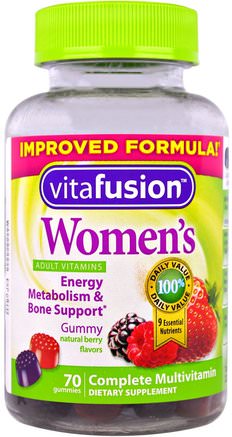 Womens Complete Multivitamin, Natural Berry Flavors, 70 Gummies by VitaFusion-Vitaminer, Kvinnor Multivitaminer, Gummier