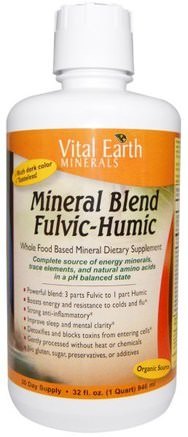 Mineral Blend Fulvic-Humic, 32 fl oz (946 ml) by Vital Earth Minerals-Kosttillskott, Mineraler, Flytande Mineraler