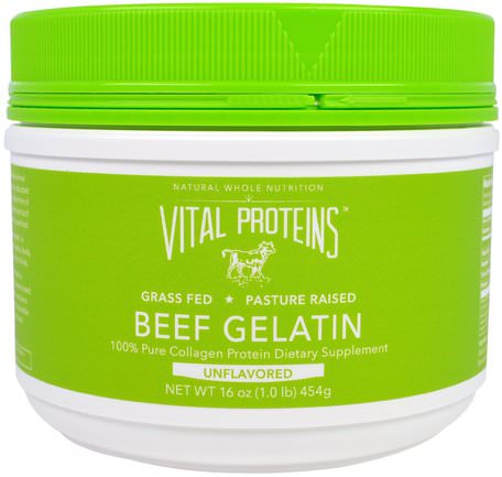 Beef Gelatin, Unflavored, 16 oz (454 g) by Vital Proteins-Hälsa, Ben, Osteoporos, Kollagen, Nagelhälsa, Gelatin
