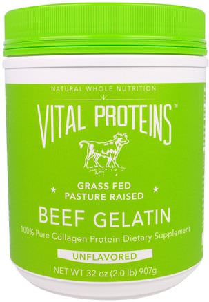 Beef Gelatin, Unflavored, 32 oz (907 g) by Vital Proteins-Hälsa, Ben, Osteoporos, Kollagen, Nagelhälsa, Gelatin