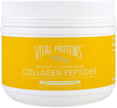 Collagen Peptides, Vanilla & Coconut Water, 10.4 oz (294 g) by Vital Proteins-Kosttillskott, Protein, Ben, Osteoporos, Kollagen
