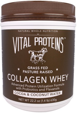 Collagen Whey, Cocoa & Coconut Water, 22.2 oz (630 g) by Vital Proteins-Hälsa, Ben, Osteoporos, Kollagen, Kosttillskott