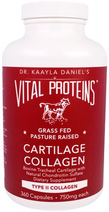 Dr. Kaayla Daniels, Cartilage Collagen, Type II Collagen, 750 mg, 360 Capsules by Vital Proteins-Hälsa, Ben, Osteoporos, Kollagen, Kosttillskott