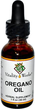 Oregano Oil, 1 fl oz (30 ml) by Vitality Works-Kosttillskott, Oregano Olja, Oregano Oljevätska