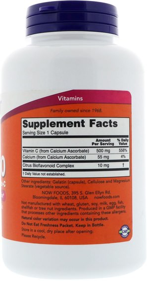 Vitaminer, Tillskott, Kalcium Askorbat