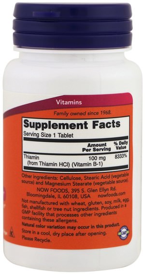 Vitaminer, Vitamin B, Vitamin B1 - Tiamin