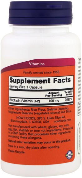 Vitaminer, Vitamin B, Vitamin B2 - Riboflavin