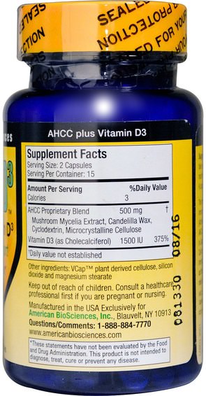 Vitaminer, Vitamin D3, Tillskott, Medicinska Svampar, Ahcc