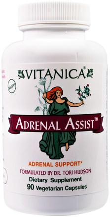 Adrenal Assist, Adrenal Support, 90 Veggie Caps by Vitanica-Kosttillskott, Binjurstöd