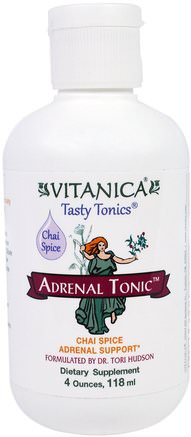 Adrenal Tonic, Chai Spice, 4 oz (118 ml) by Vitanica-Kosttillskott, Binjurstöd