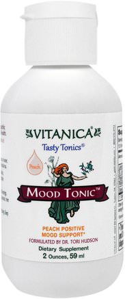 Mood Tonic, Peach Flavor, 2 oz (59 ml) by Vitanica-Hälsa, Anti Stress Stämning Stöd