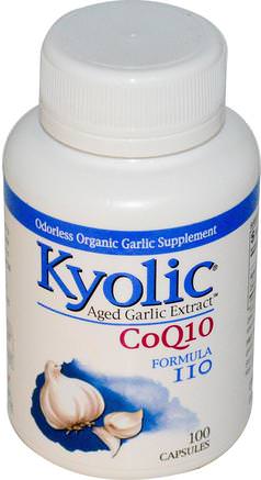 Aged Garlic Extract CoQ10 Formula 110, 100 Capsules by Wakunaga - Kyolic-Kosttillskott, Koenzym Q10, Coq10, Antibiotika, Vitlök