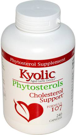 Aged Garlic Extract Phytosterols, Cholesterol Support Formula 107, 240 Capsules by Wakunaga - Kyolic-Kosttillskott, Antibiotika, Vitlök