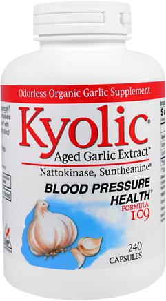 Aged Garlic Extract, Blood Pressure Health, Formula 109, 240 Capsules by Wakunaga - Kyolic-Kosttillskott, Hälsa, Blodtryck
