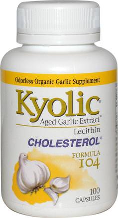 Aged Garlic Extract with Lecithin, Cholesterol Formula 104, 100 Capsules by Wakunaga - Kyolic-Kosttillskott, Antibiotika, Vitlök