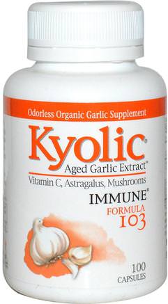Aged Garlic Extract, Immune Formula 103, 100 Capsules by Wakunaga - Kyolic-Kosttillskott, Antibiotika, Vitlök, Hälsa, Kall Influensa Och Virus, Immunsystem