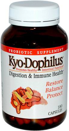 Kyo-Dophilus, Digestion & Immune Health, 180 Capsules by Wakunaga - Kyolic-Kosttillskott, Probiotika, Stabiliserade Probiotika