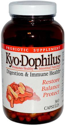 Kyo-Dophilus, Digestion & Immune Health, 360 Capsules by Wakunaga - Kyolic-Kosttillskott, Probiotika, Stabiliserade Probiotika