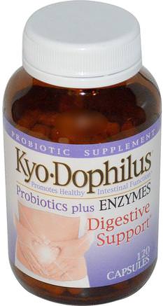 Kyo Dophilus, Probiotics Plus Enzymes, 120 Capsules by Wakunaga - Kyolic-Kosttillskott, Matsmältningsenzymer, Probiotika, Stabiliserade Probiotika