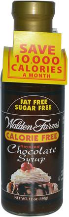 Chocolate Flavored Syrup, 12 oz (340 g) by Walden Farms-Mat, Sötningsmedel