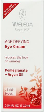 Age Defying Eye Cream, All Skin Types, Pomegranate + Argan Oil, 0.34 fl oz (10 ml) by Weleda-Skönhet, Ögon Krämer