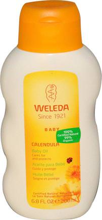 Baby Oil, Calendula, 6.8 fl oz (200 ml) by Weleda-Skönhet, Ansiktsvård, Solbränna Solskydd, Calendula, Barns Hälsa, Baby Pulveroljor