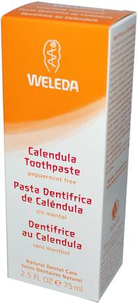 Calendula Toothpaste, Peppermint-Free, 2.5 fl oz (75 ml) by Weleda-Bad, Skönhet, Tandkräm, Ansiktsvård, Solbränna Solskydd, Calendula