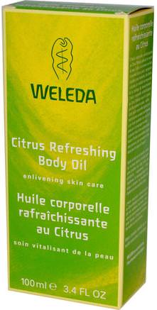Refreshing Body Oil, Citrus, 3.4 fl oz (100 ml) by Weleda-Hälsa, Hud, Massage Olja, Kroppsvård Oljor