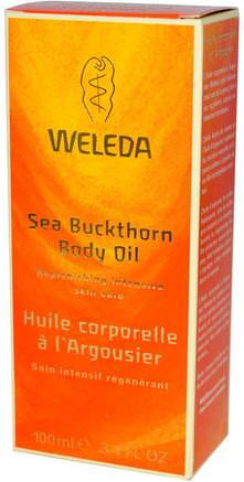 Body Oil, Sea Buckthorn, 3.4 fl oz (100 ml) by Weleda-Hälsa, Hud, Massage Olja, Bad, Skönhet, Havtorns Skönhet