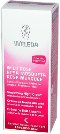 Wild Rose, Smoothing Night Cream, 1.0 fl oz (30 ml) by Weleda-Skönhet, Ansiktsvård, Krämer Lotioner, Serum, Hälsa, Hud, Nattkrämer