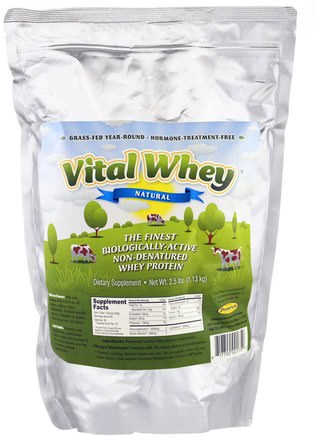 Vital Whey, Natural, 2.5 lbs (1.13 kg) by Well Wisdom-Kosttillskott, Vassleprotein, Vassleprotein Odenaturerad
