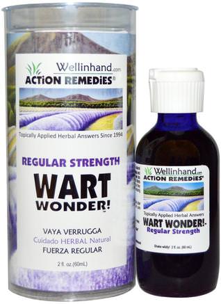 Wart Wonder, Regular Strength, 2 fl oz (60 ml) by Wellinhand Action Remedies-Hälsa, Hud