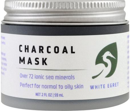 Charcoal Mask, 2 fl oz (59 ml) by White Egret Personal Care-Skönhet, Ansiktsmasker, Lera Masker