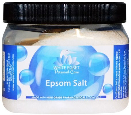 Epsom Salt, 16 oz by White Egret Personal Care-Bad, Skönhet, Badsalter