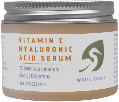 Vitamin C Hyaluronic Acid Serum, 2 fl oz (59 ml) by White Egret Personal Care-Skönhet, Ansiktsvård, Hudtyp Anti Aging Hud, Vitamin C