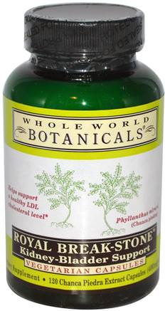 Royal Break-Stone, Kidney-Bladder Support, 400 mg, 120 Vegetarian Capsules by Whole World Botanicals-Örter, Phyllanthus (Chanca Piedra)