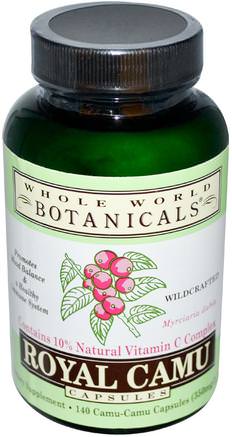 Royal Camu, 350 mg, 140 Capsules by Whole World Botanicals-Kosttillskott, Antioxidanter, Camu Camu - Naturligt Vitamin C