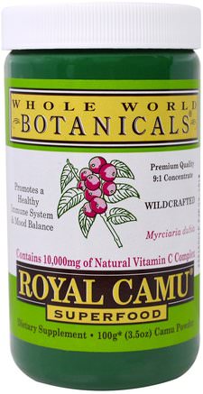 Royal Camu Powder, 3.5 oz (100 g) by Whole World Botanicals-Kosttillskott, Antioxidanter, Camu Camu - Naturligt Vitamin C