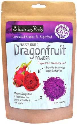 Freeze Dried Dragonfruit Powder, 3.5 oz (99 g) by Wilderness Poets-Kosttillskott, Superfrukt