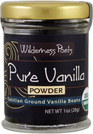 Pure Vanilla Powder, Tahitian Ground Vanilla Beans, 1 oz (28 g) by Wilderness Poets-Kosttillskott, Vanilj Extrakt Bönor