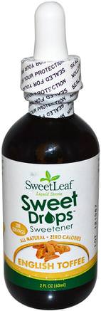 Sweet Drops, Liquid Stevia Sweetener, English Toffee, 2 fl oz (60 ml) by Wisdom Natural-Mat, Sötningsmedel, Stevia