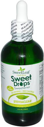 SweetLeaf, Liquid Stevia, Sweet Drops Sweetener, 4 fl oz (120 ml) by Wisdom Natural-Mat, Sötningsmedel, Stevia
