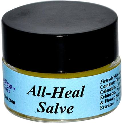 All-Heal Salve, 1/4 oz (7.1 g) by WiseWays Herbals-Örter, Örtsalva