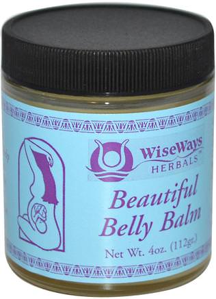 Beautiful Belly Balm, 4 oz (112 g) by WiseWays Herbals-Hälsa, Hud, Sträckmärken Ärr